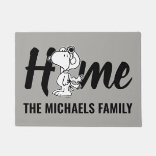 Paillasson cacahuètes Snoopy the Flying Ace BW