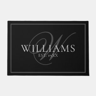 Paillasson Cadeau de mariage élégant gris monogrammé pour jeu