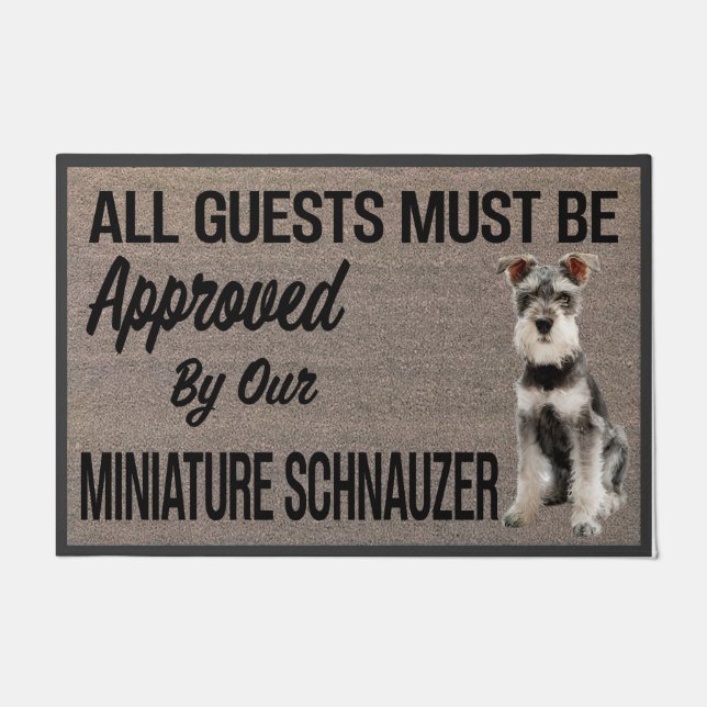 Paillasson Cadeau Schnauzer miniature, personnalisé (Devant)