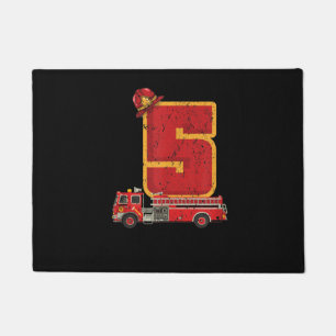 Paillasson Cadeaux de pompier de 5 ans Anniversaire