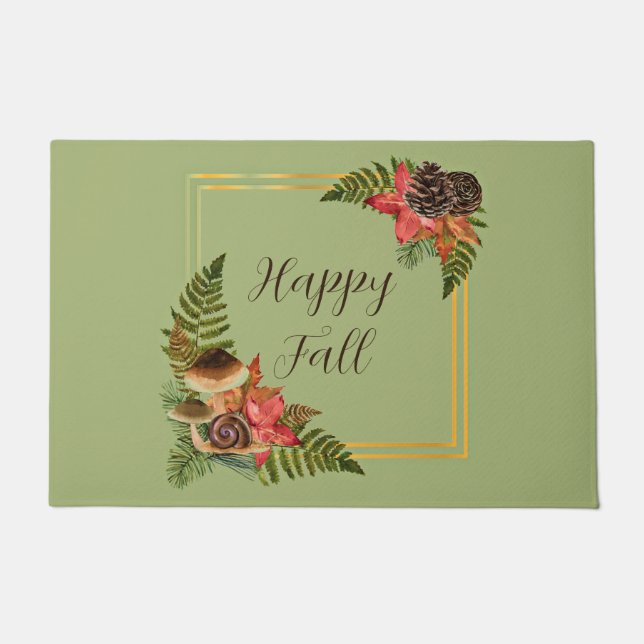 Paillasson Cadre de la nature automnale avec texte personnali (Devant)