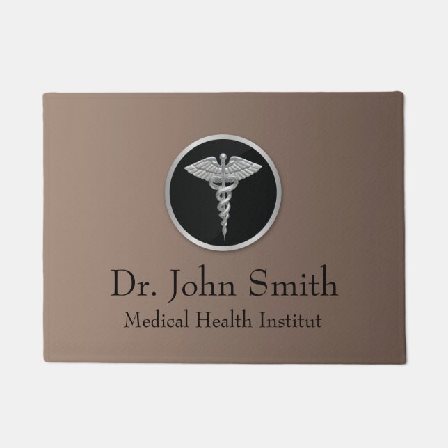 Paillasson Caduceus Médicale en argent - mat de porte (Devant)