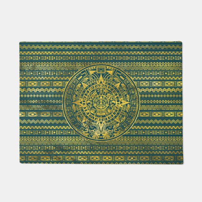 Paillasson Calendrier maya d'Inca aztèque d'or (Devant)