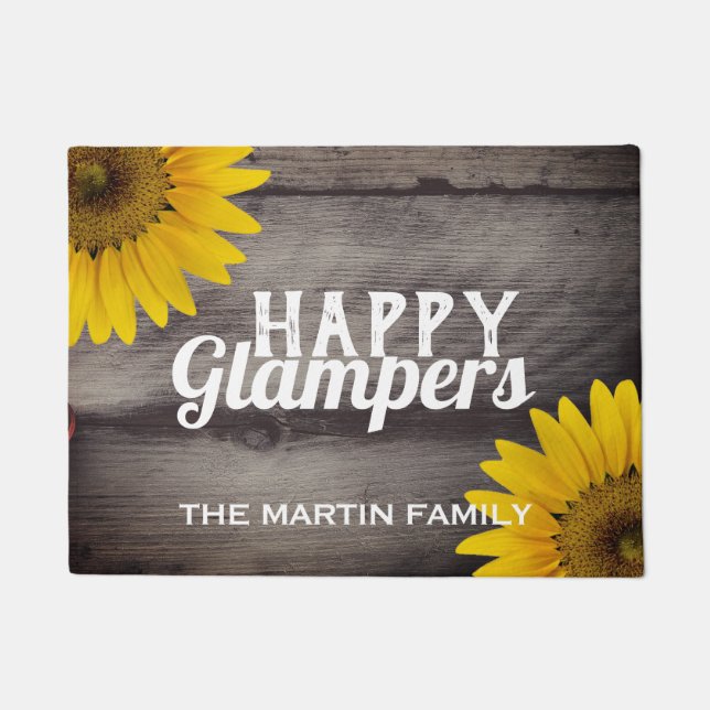 Paillasson Campeurs fascinants en bois rustiques Glampers (Devant)