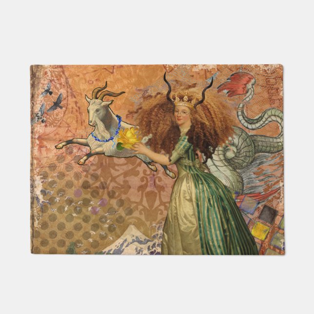 Paillasson Capricorn Femme Chèvre Whimsical Amusant (Devant)