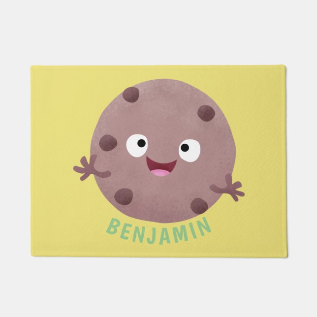 Paillasson Caricature de biscuit à puce en chocolat (Devant)