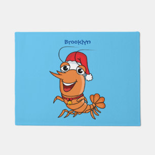Paillasson Caricature de crevettes de Noël joyeux