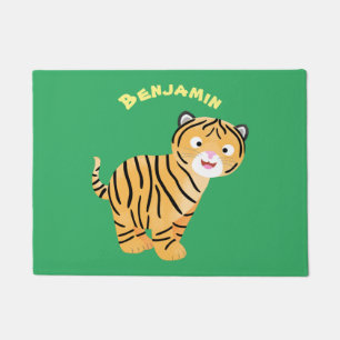Paillasson Caricature de petit tigre joyeux