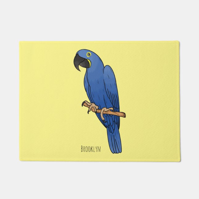Paillasson Caricature d'oiseau macaw Hyacinth (Devant)