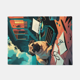 Paillasson Carlin chien gentleman vintage