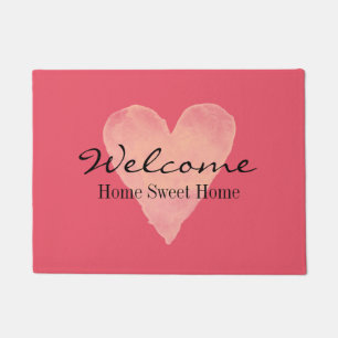 Paillasson Carotte corail rose dessin personnalisé citation p