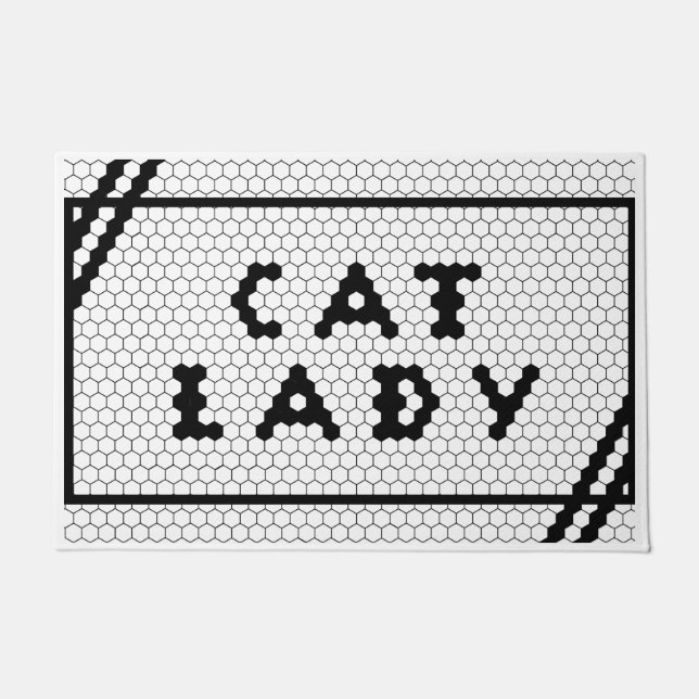 Paillasson Carreaux Amoureux des chats Lady Cat (Devant)