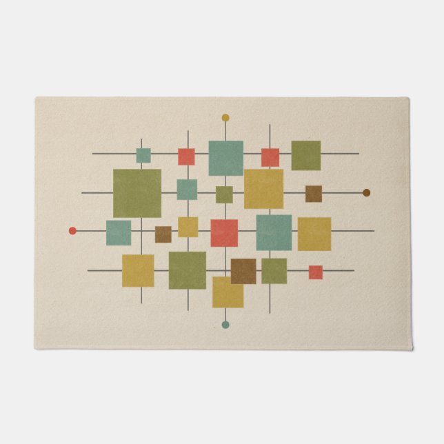 Paillasson Carrés géométriques MCM - Magnet multi cartes post (Devant)
