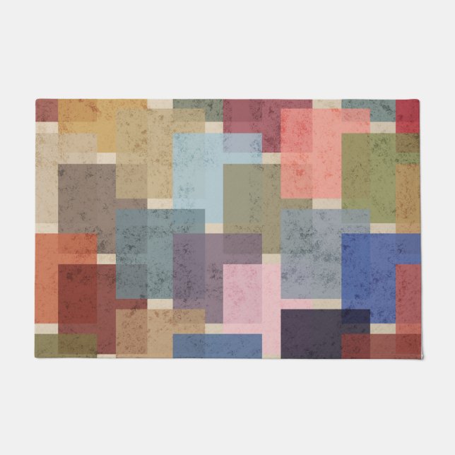 Paillasson Carrés modernes du milieu du siècle (Devant)