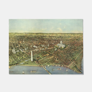 Paillasson Carte antique, vue panoramique de Washington DC