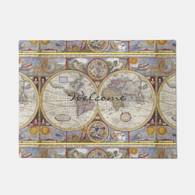 Paillasson Carte de cru de voyageur du monde (Devant)