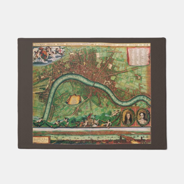 Paillasson Carte de la rue antique de Londres par Johannes de (Devant)