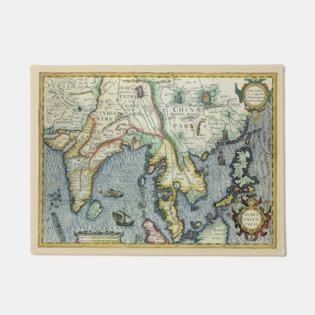 Paillasson Carte de l'Asie du Sud-Est antique par Mercator /  (Devant)