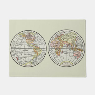 Paillasson Carte du monde de voyage Terre 1916 Atlas mondial