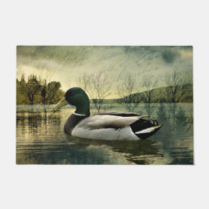 Paillasson Carte postale Patinée vintage Mallard Duck