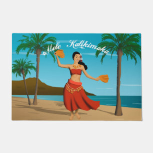 Paillasson Carte postale Vintage hawaïen Mele Kalikimaka
