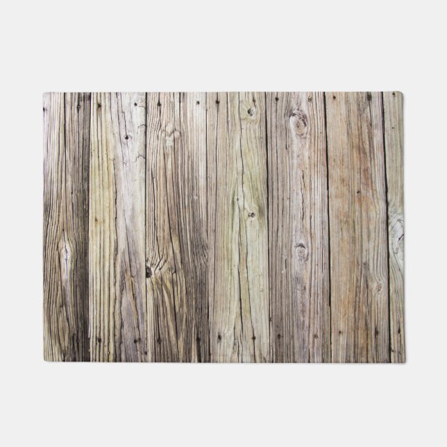 Paillasson Cartes Patinées rustiques avec grain de bois natur (Devant)