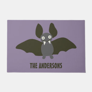 Paillasson Cartoon de chauve-souris personnalisé Smoky Purple