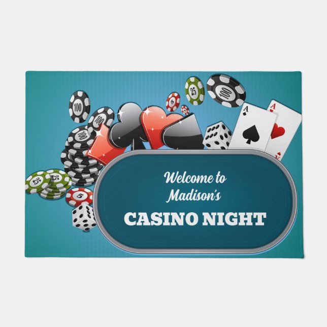 Paillasson Casino / Poker texte personnalisé (Devant)
