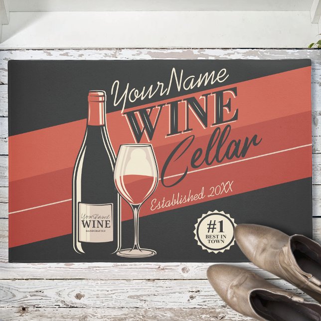 Paillasson Cave à vin personnalisée Bouteille Salle de dégust (Créateur téléchargé)