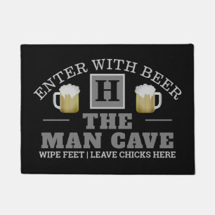 Paillasson CAVE D'HOMME DRÔLE avec Monogramme et Bière sur NO