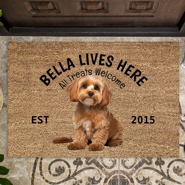 Paillasson Cavoodle Porte Amoureux des chiens personnalisé (Créateur téléchargé)