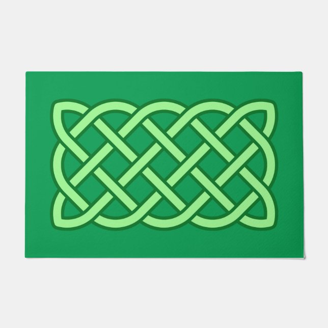 Paillasson Celtic Knot Motif, Emerald et Lime Green (Devant)