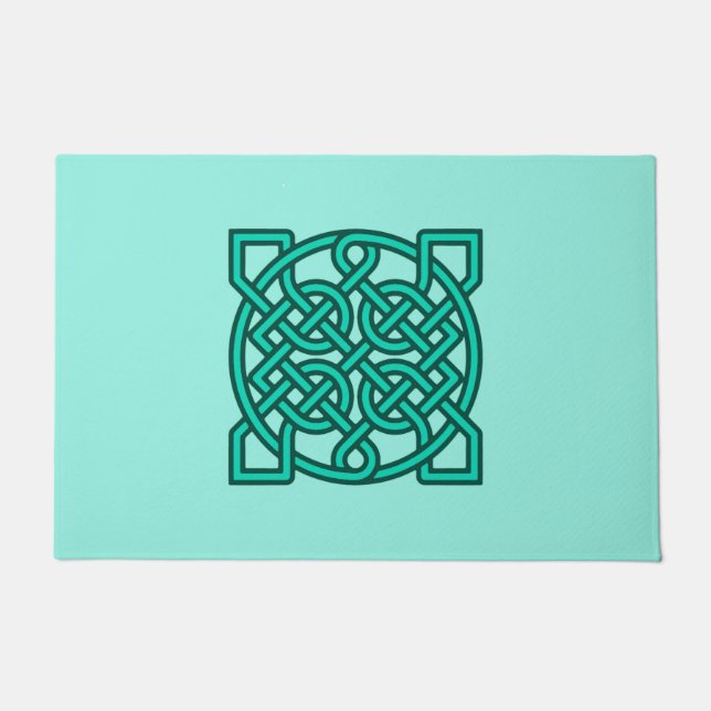 Paillasson Céltic Sailor's Knot, Turquoise, Aqua et Turquoise (Devant)