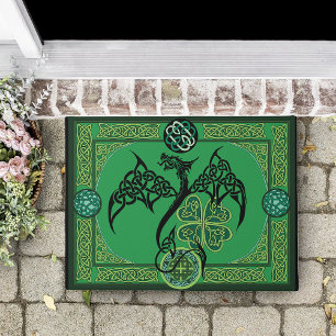 Paillasson Celtique irlandais de dragon vert
