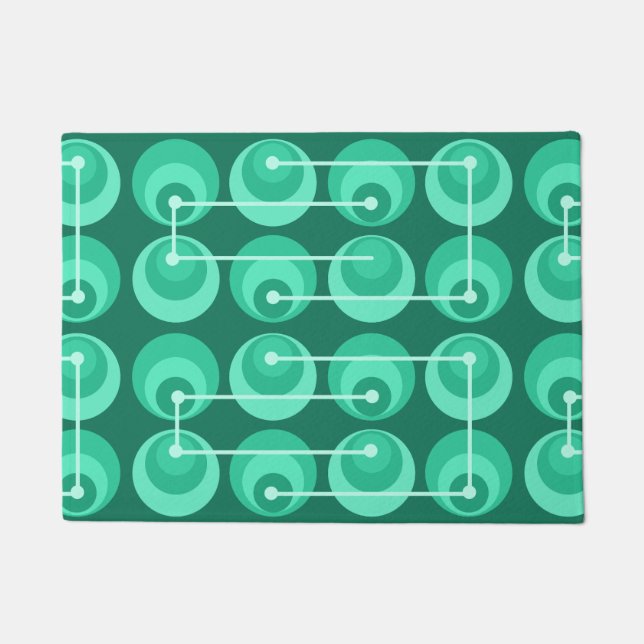 Paillasson Cercles du milieu du siècle Turquoises (Devant)