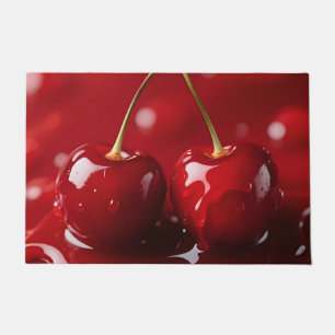 Paillasson Cerises Brillantes Fantaisie au Sirop Rouge