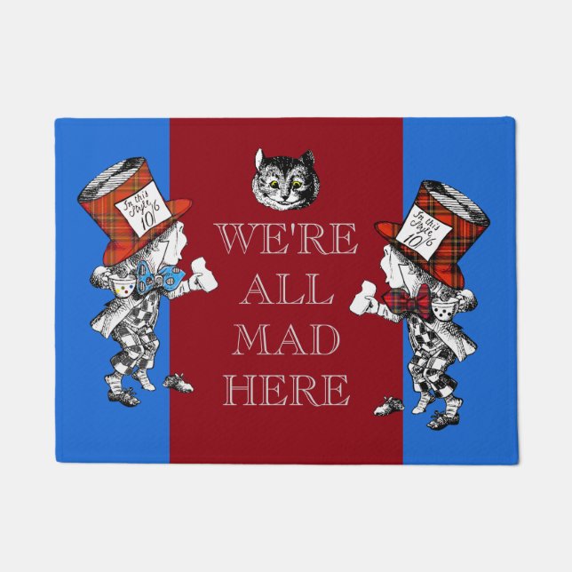 Paillasson Chapelier fou de chat vintage de Cheshire (Devant)