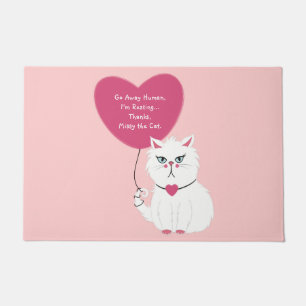 Paillasson Chat blanc Sarcastique drôle Personnalisé Partir r