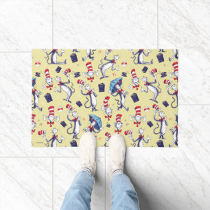 Paillasson Chat dans le chapeau   motif jaune