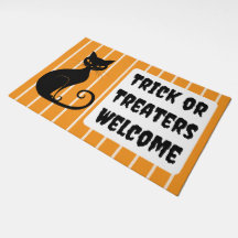 Chat d'Halloween Noir Trick ou décoration de trait