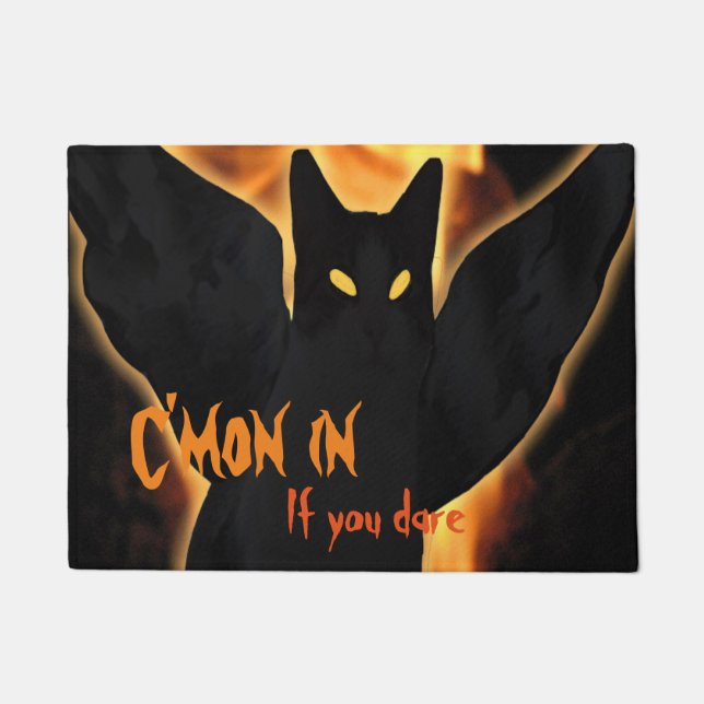 Paillasson Chat effrayant de Halloween (Devant)