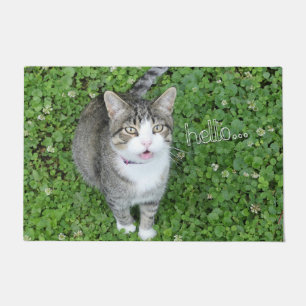 Paillasson Chat en Clover dire bonjour