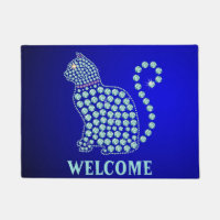Chat en pierre de taille Mat Bienvenue