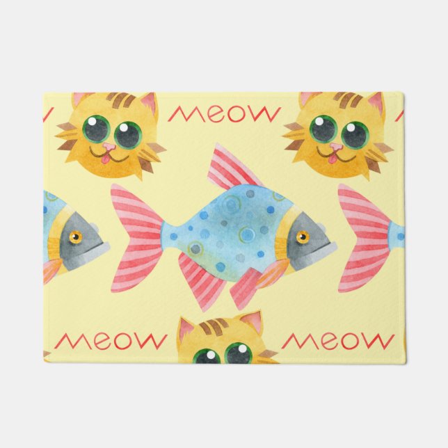 Paillasson Chat Motif mignonne Colorful Animaux Animaux (Devant)