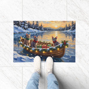 Paillasson Chat Sphynx Noël Bateau Fêtes