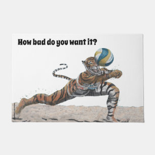 Paillasson Chat Warrior Jouer Beach Volleyball Doormat