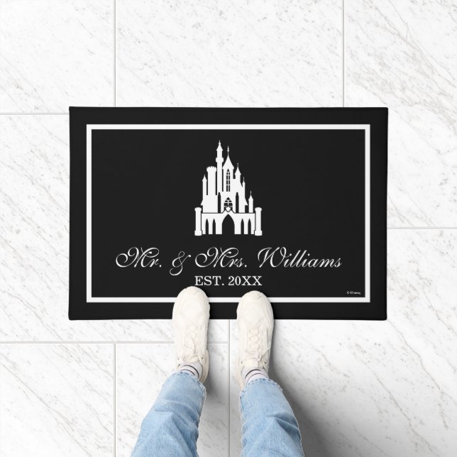 Paillasson Château de Princesse Disney |  Nom de famille et d (Intérieur)