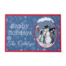 Chats de Noël Vintage et coutume Snowman