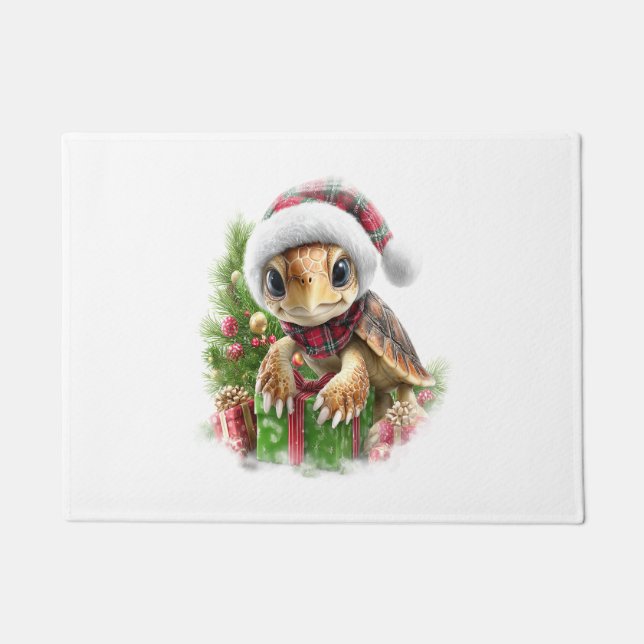 Paillasson Chemise de la tortue de mer Noël Santa Hat (Devant)