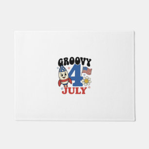Paillasson Chemise patriotique de fusée Groovy 4 juillet Desi